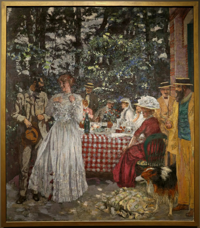 Die Terrasse in Vasouy - Das Mittagessen - Édouard Vuillard