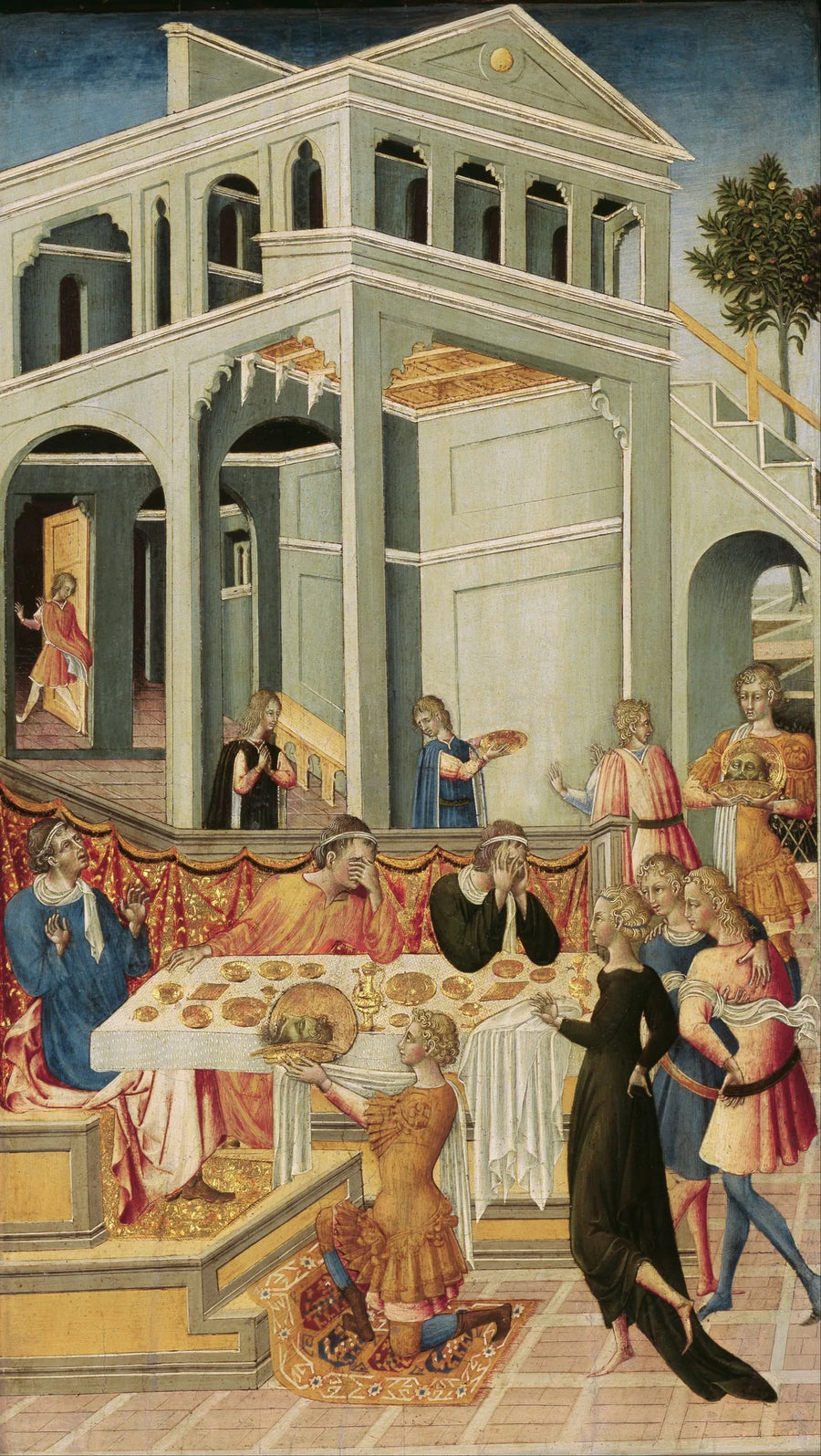 Der Kopf des Johannes des Täufers, präsentiert vor Herodes - Giovanni di Paolo