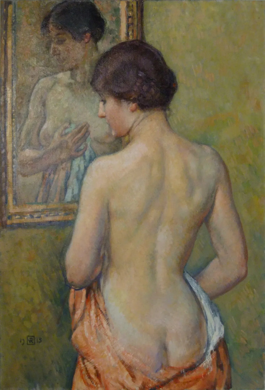 Die Toilette, Akademie der Frau am Spiegel - Théo van Rysselberghe