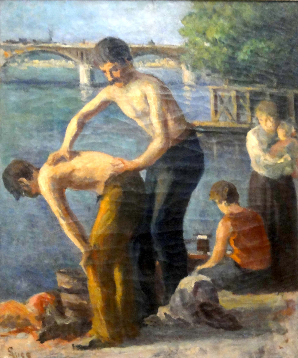 La toilette au pont des Saints-Pères - Maximilien Luce image 1 reproduction d’œuvre d’art à l’huile