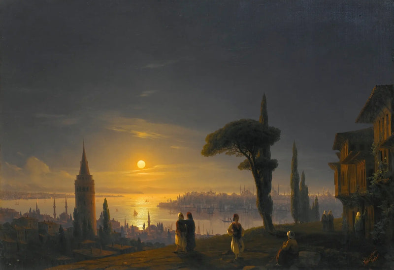 Der Galata-Turm im Mondlicht - Ivan Aïvazovski