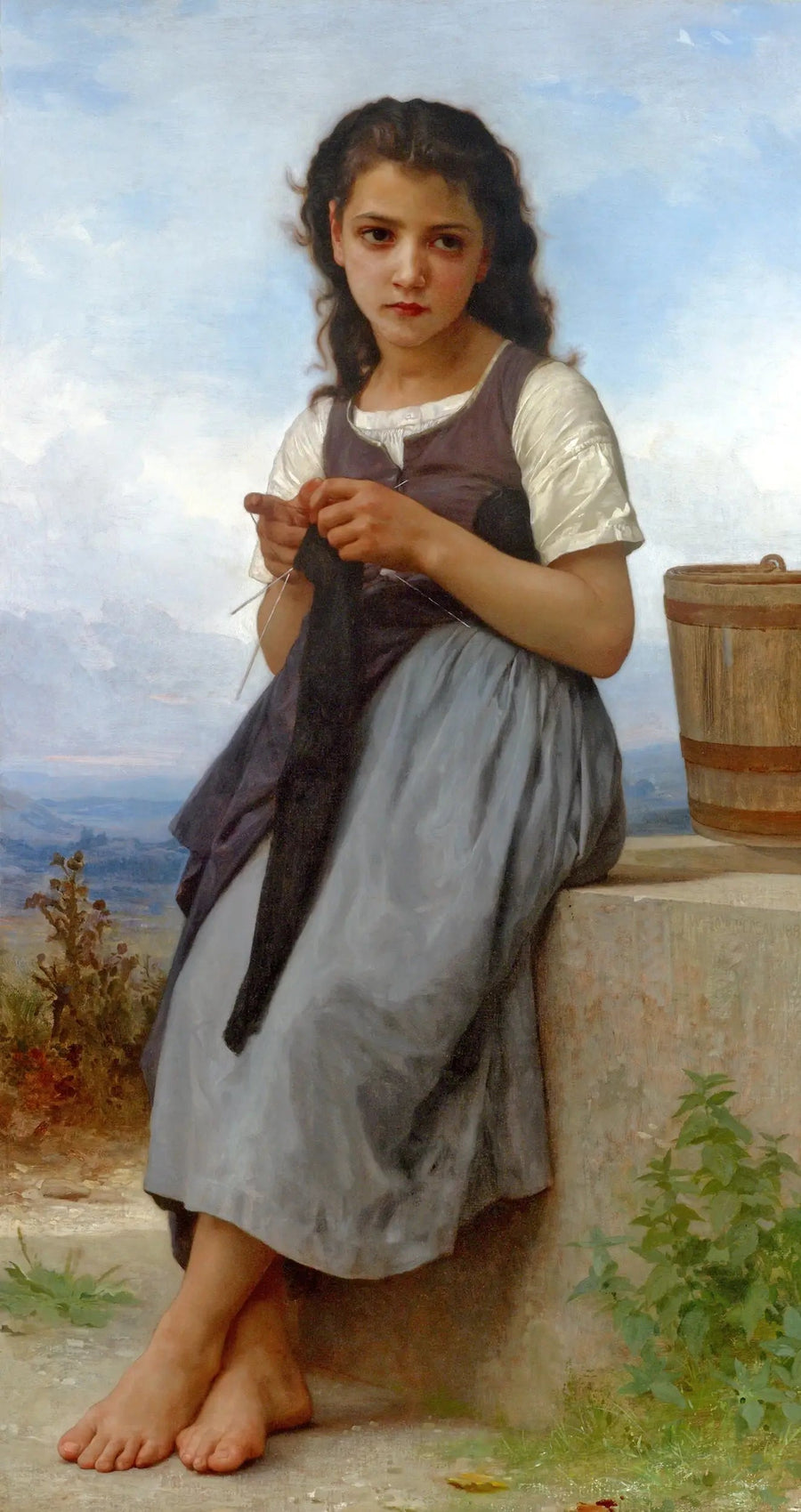 Die Strickerin - Bouguereau