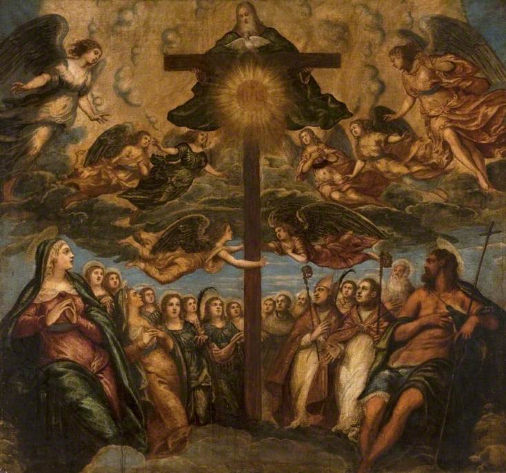 Die verehrte Dreifaltigkeit durch die Heiligen und Engel - Jacopo Tintoretto