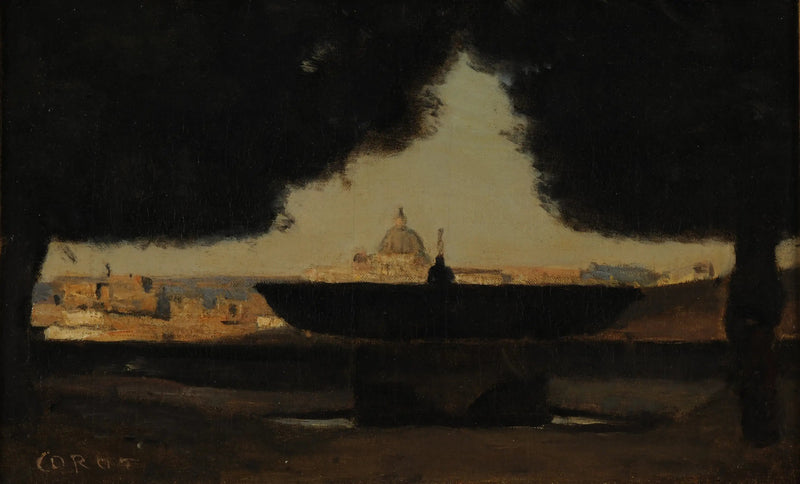 Die Vasque der Villa Médicis - Jean-Baptiste Camille Corot