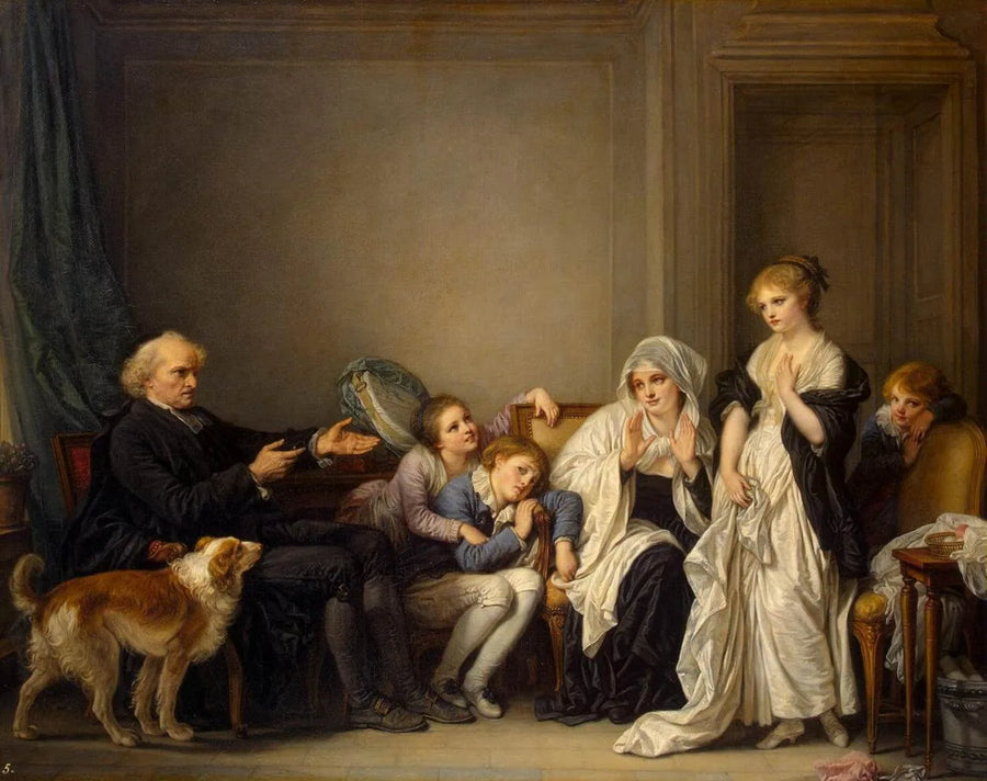 Die Witwe und ihr Priester - Jean-Baptiste Greuze