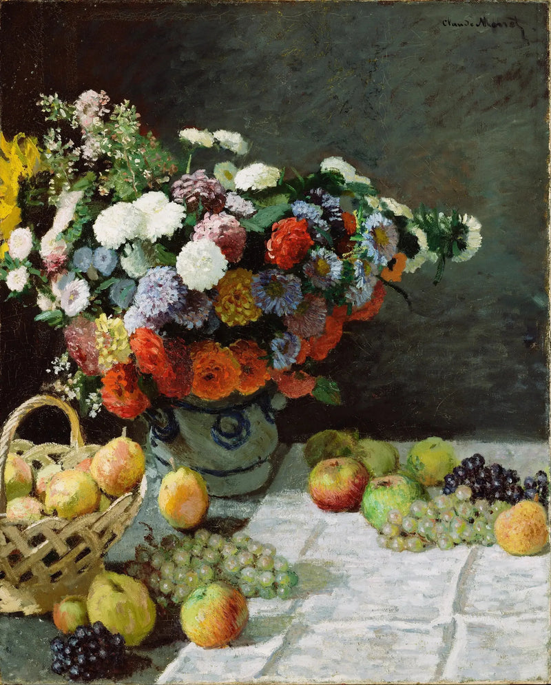 Das Leben mit Blumen und Früchten - Claude Monet