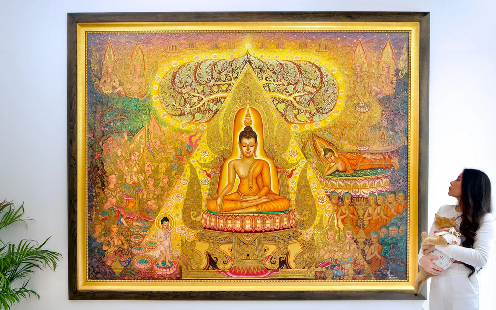 La Vie de Bouddha | 240 x 180 cm Reproductions de tableaux à la peinture à l’huile