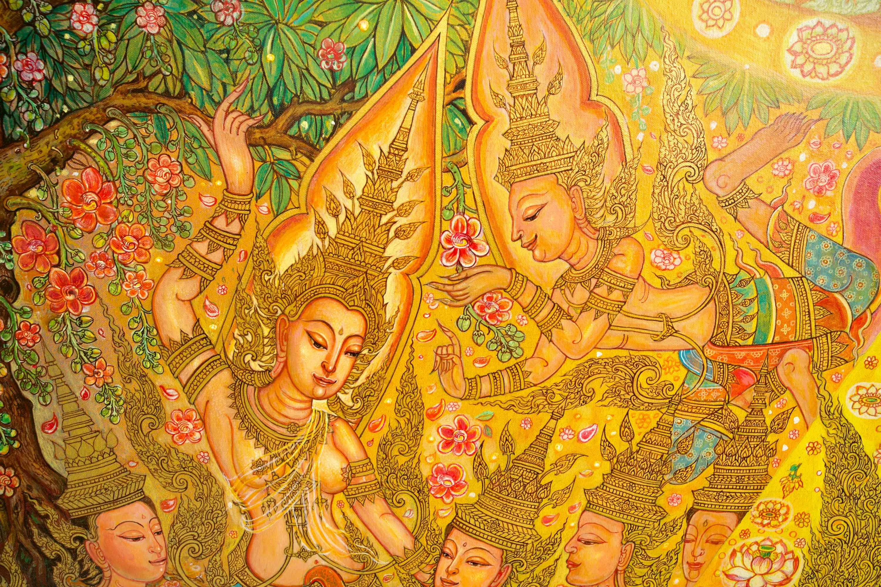 La Vie de Bouddha | 240 x 180 cm Reproductions de tableaux à la peinture à l’huile