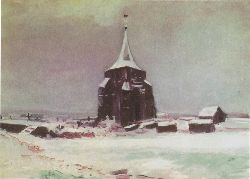 Der alte Turm des Friedhofs von Nuenen im Schnee - Vincent van Gogh