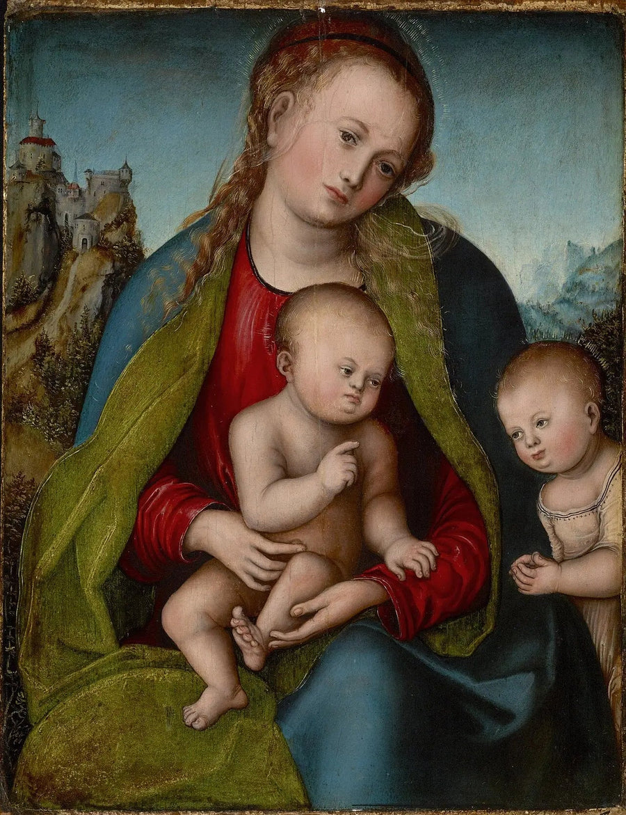 Die Jungfrau mit dem Kind, verehrt von Johannes dem Täufer im Kindesalter - Lucas Cranach der Ältere