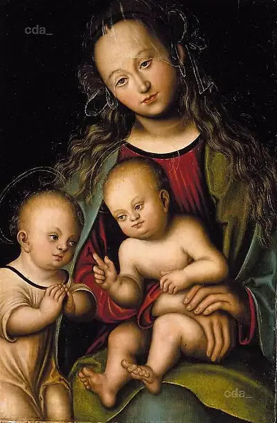 Die Jungfrau mit dem Kind verehrt von Johannes dem Täufer als Kind - Lucas Cranach der Ältere