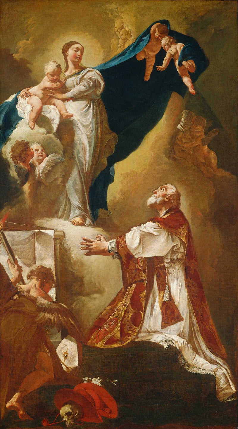 Die Jungfrau mit dem Kind, die dem heiligen Philipp Neri erscheint - Giovanni Battista Piazzetta