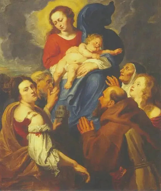 Die Jungfrau mit dem Kind und fünf Heiligen - Antoine van Dyck