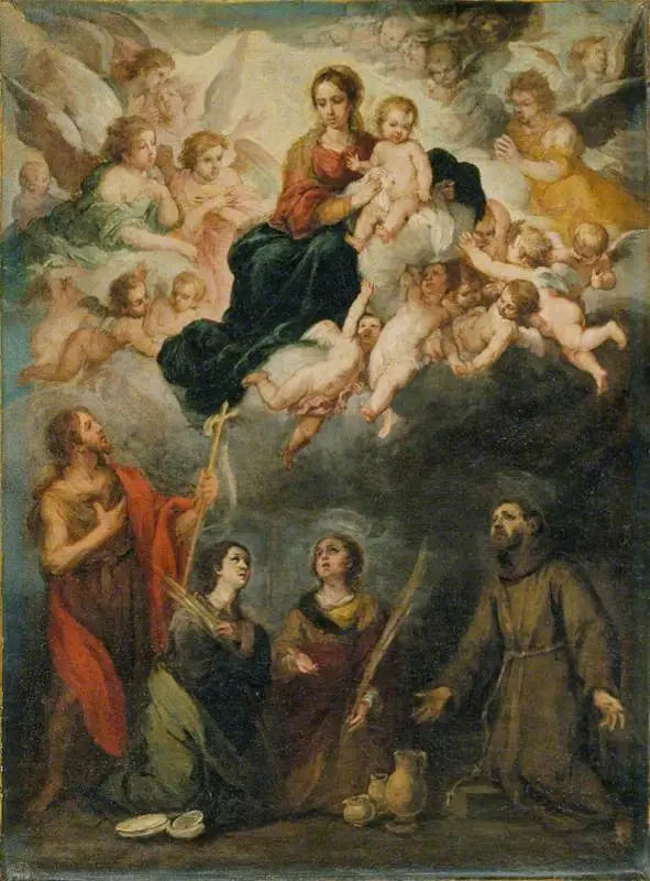 Die Jungfrau mit dem Kind und Heiligen - Bartolomé Esteban Murillo