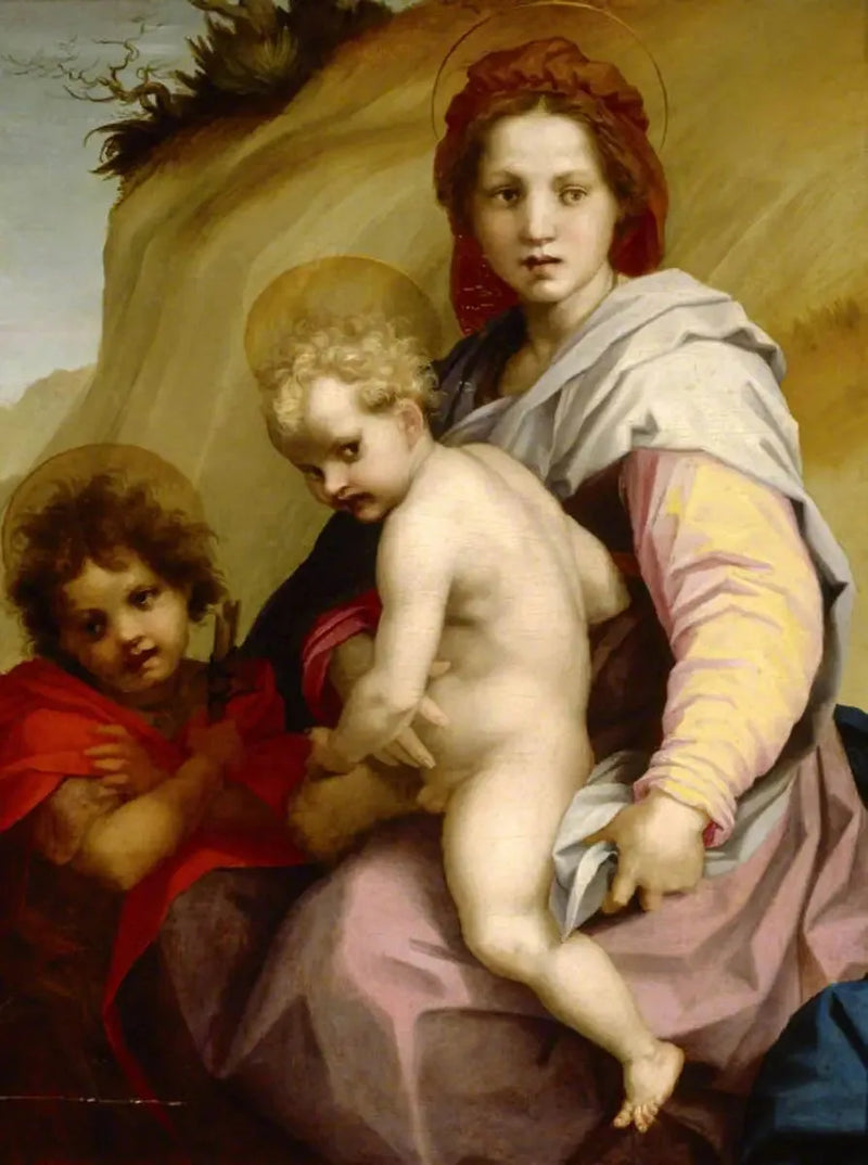 Die Jungfrau mit dem Kind und dem kleinen Johannes (Die Madonna der „Pommes“) - Andrea del Sarto