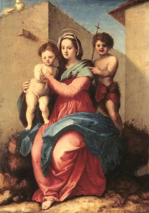 Die Jungfrau mit dem Kind und dem kleinen Heiligen Johannes - Andrea del Sarto