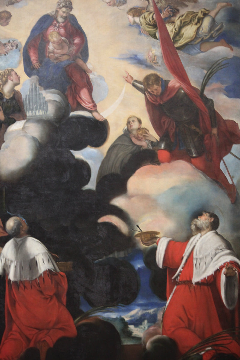 Die Jungfrau mit dem Kind mit den Heiligen Cäcilia, Marina, Theodor, Cäus und Damien - Jacopo Tintoretto