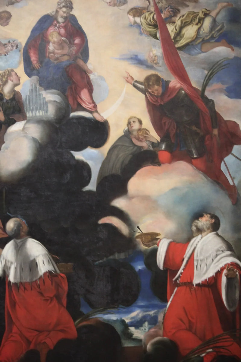 Die Jungfrau mit dem Kind mit den Heiligen Cäcilia, Marina, Theodor, Cäus und Damien - Jacopo Tintoretto