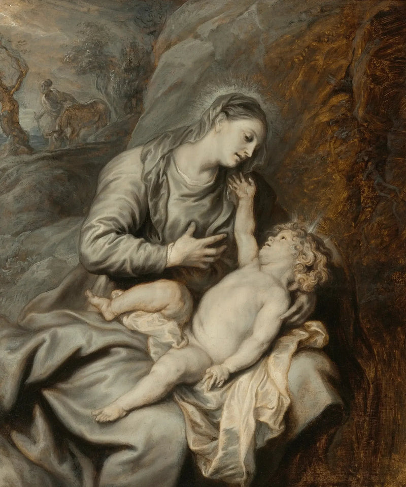 Die Jungfrau mit Kind mit Ruhe während der Flucht nach Ägypten - Antoine van Dyck