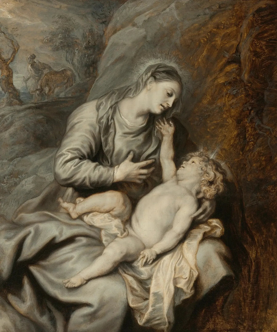 Die Jungfrau mit Kind mit Ruhe während der Flucht nach Ägypten - Antoine van Dyck