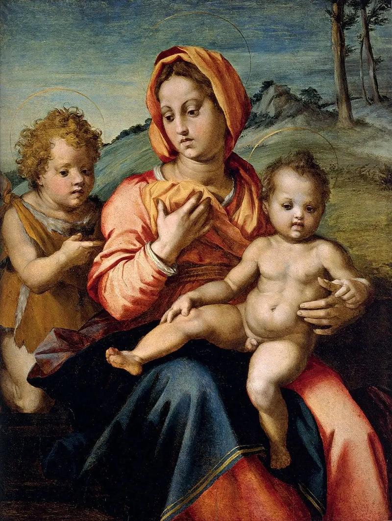 Die Jungfrau mit dem Kind und dem kleinen Johannes dem Täufer - Andrea del Sarto
