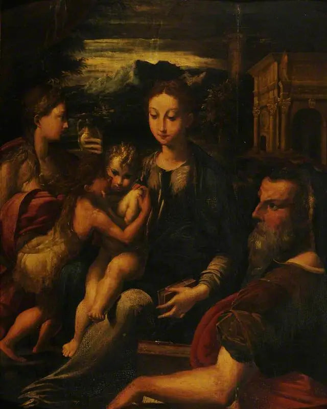 Die Jungfrau mit dem Kind, mit Heiligen Hieronymus, Magdalena und dem kleinen Heiligen Johannes - Parmigianino