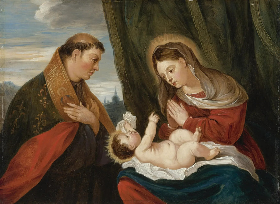 Die Jungfrau mit dem Kind und dem heiligen Ludwig von Toulouse - David Teniers der Jüngere