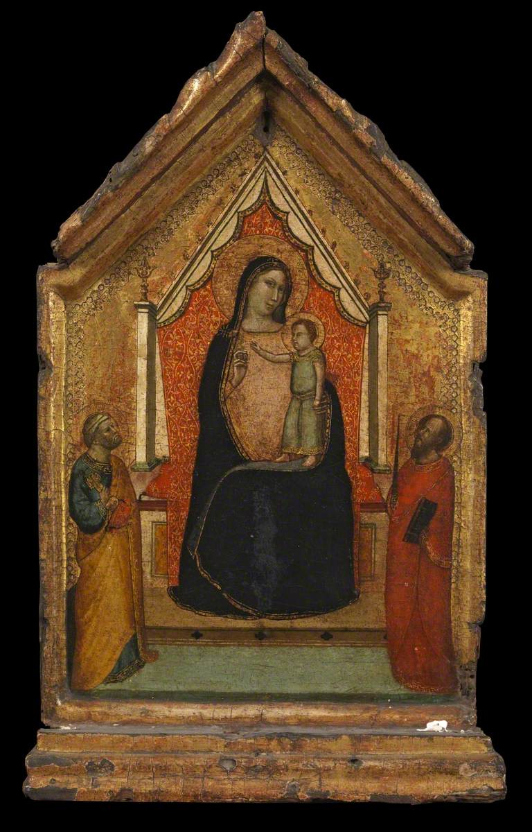 Die Jungfrau mit dem Kind mit den Heiligen Petrus und Paulus - Bernardo Daddi