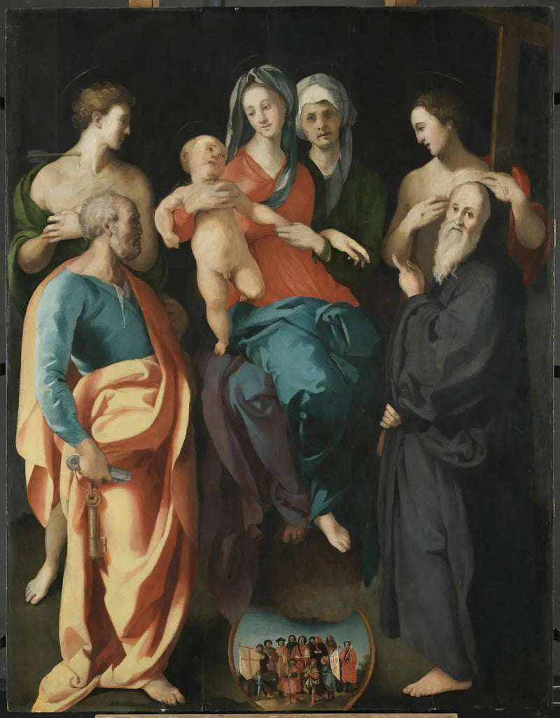 Die Jungfrau mit dem Kind mit der heiligen Anna und vier Heiligen - Pontormo