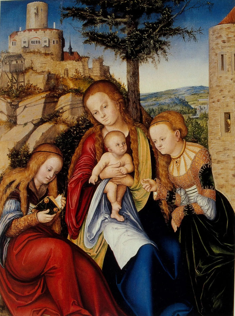 Die Jungfrau mit dem Kind mit der heiligen Barbara und der heiligen Katharina von Alexandria - Lucas Cranach der Ältere