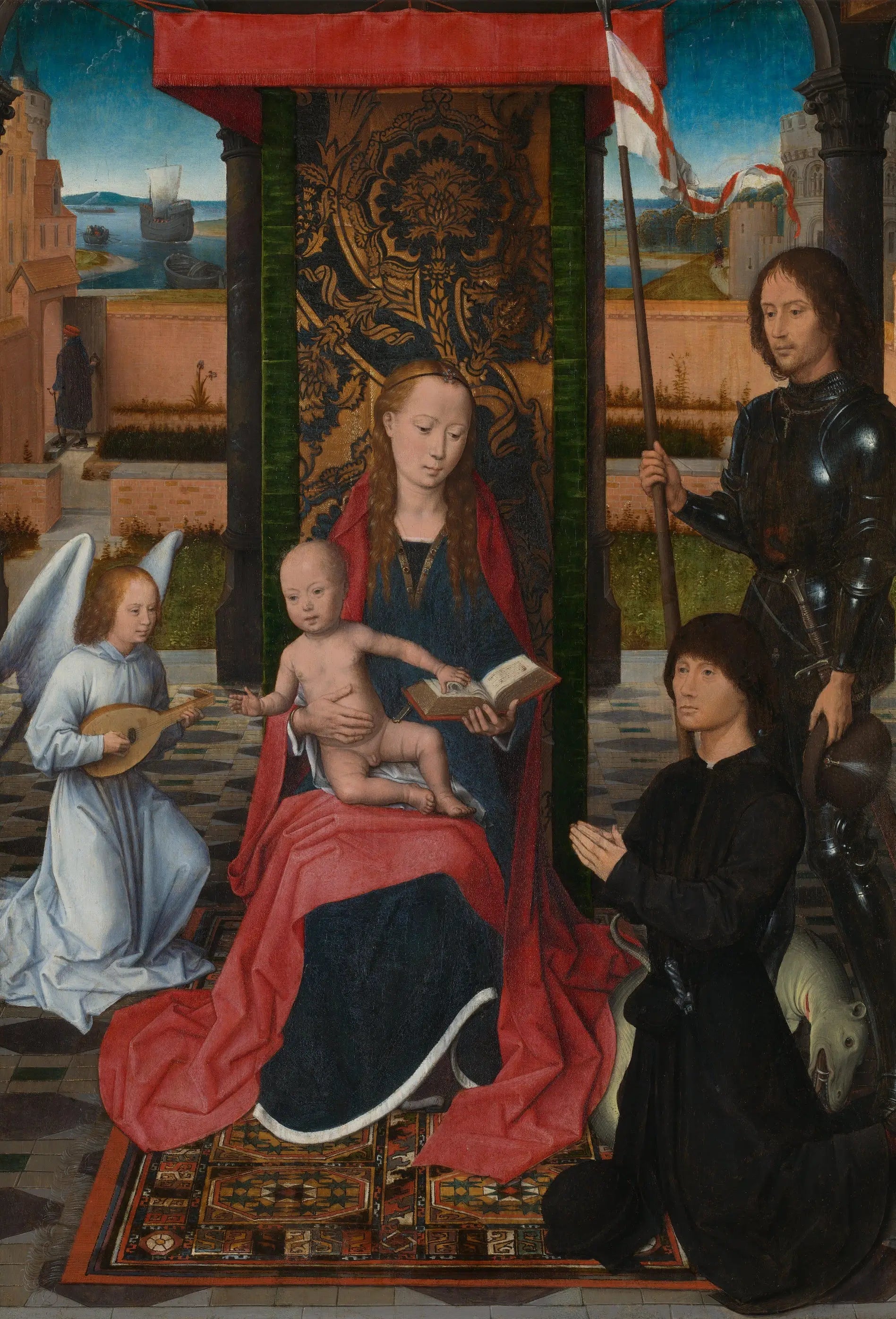 La Vierge à l'Enfant avec un ange - Hans Memling image 1 copie peinte à la main à l’huile