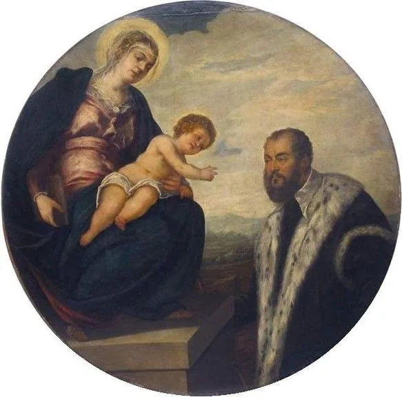 Die Jungfrau mit dem Kind und einem Senator - Jacopo Tintoretto