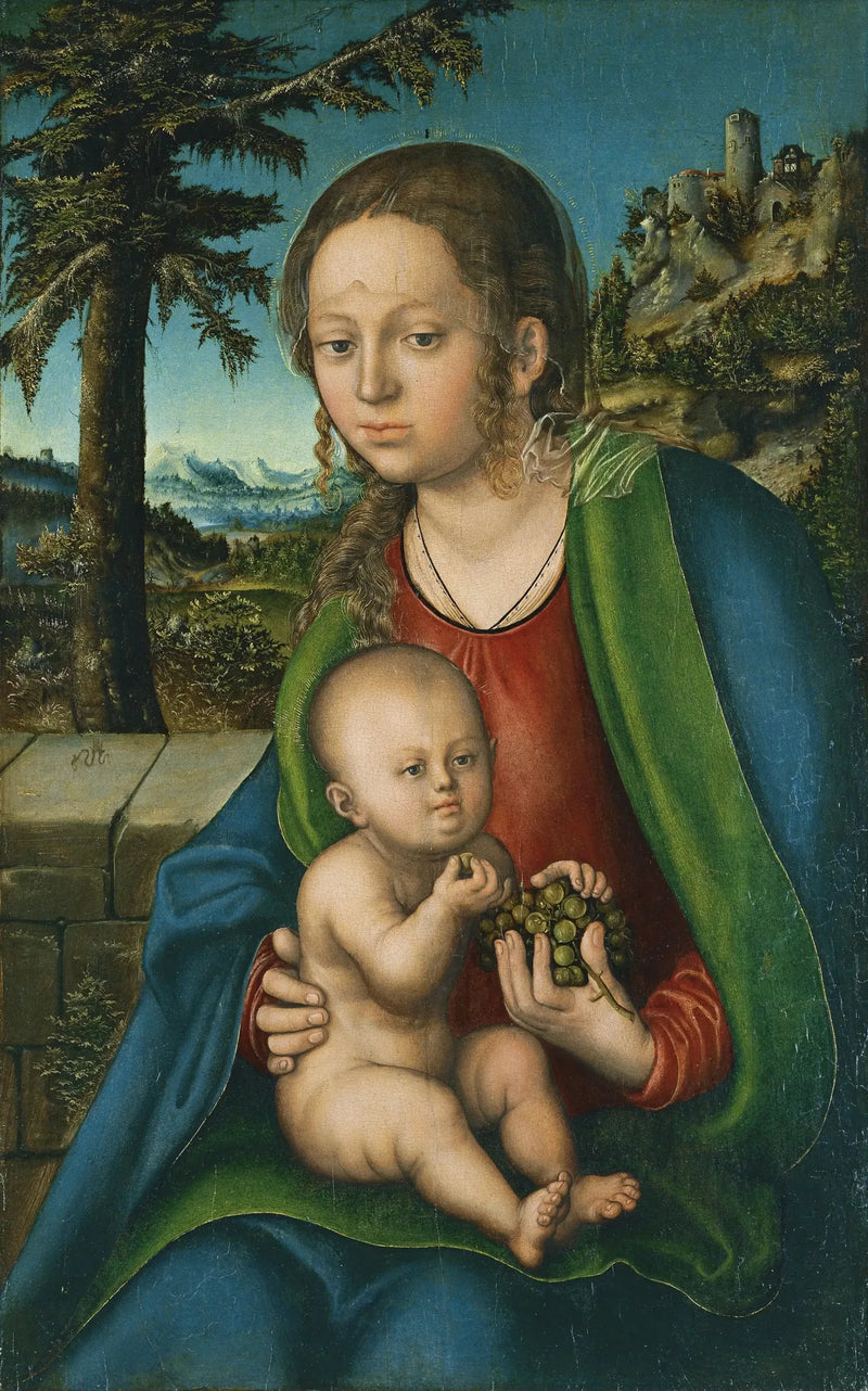 Die Jungfrau mit dem Kind und einer Weintraube - Lucas Cranach der Ältere