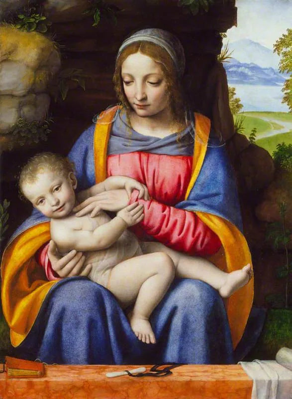 Die Jungfrau mit dem Kind in einer Landschaft - Bernardino Luini