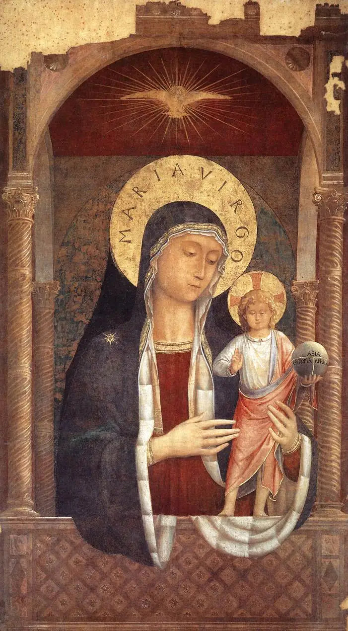 Die Jungfrau mit dem Kind, das Segnungen erteilt - Benozzo Gozzoli