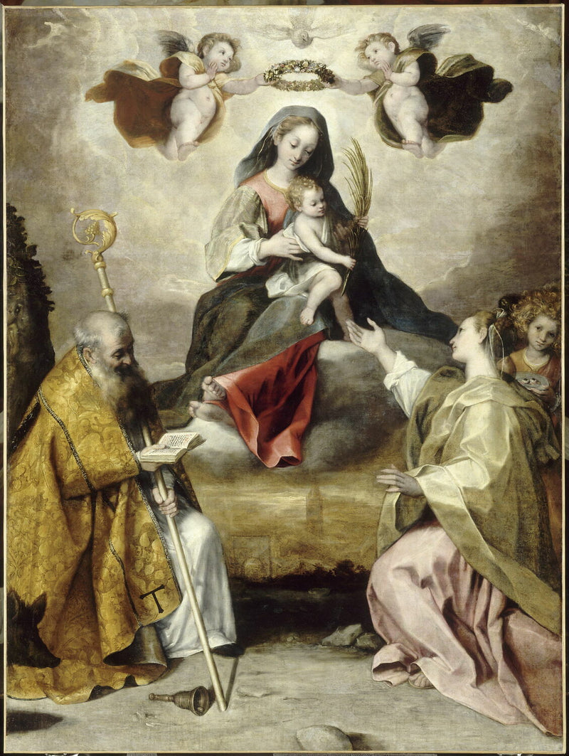 Die Jungfrau mit Kind in Herrlichkeit mit Abt Antonius und Heilige Lucia - Federico Barroci