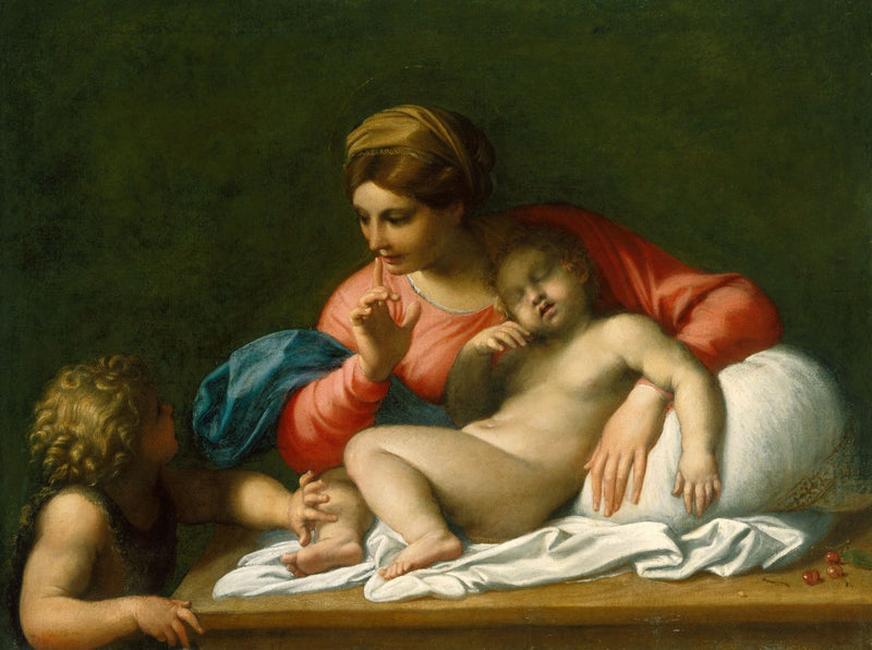 Die schlafende Jungfrau mit dem kleinen Johannes dem Täufer („Il Silenzio“) - Annibale Carracci