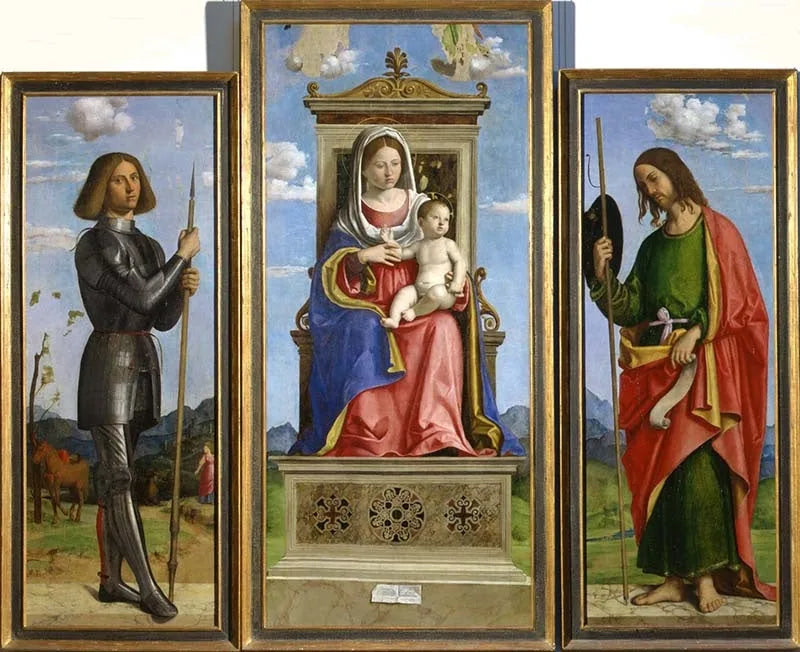 Die Jungfrau mit dem Kind zwischen Sankt Georg und Sankt Jakob - Cima da Conegliano