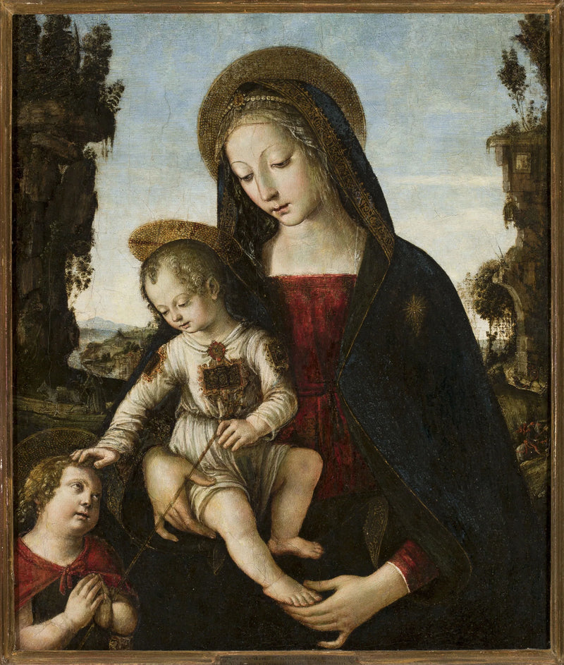 Die Jungfrau mit dem Kind und Johannes dem Täufer - Pinturicchio
