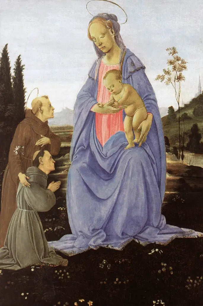 Die Jungfrau mit dem Kind, St. Antonius von Padua und ein Bruder - Filippino Lippi