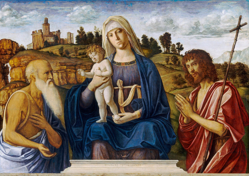 Die Jungfrau mit dem Kind, heiliger Hieronymus und heiliger Johannes der Täufer - Cima da Conegliano