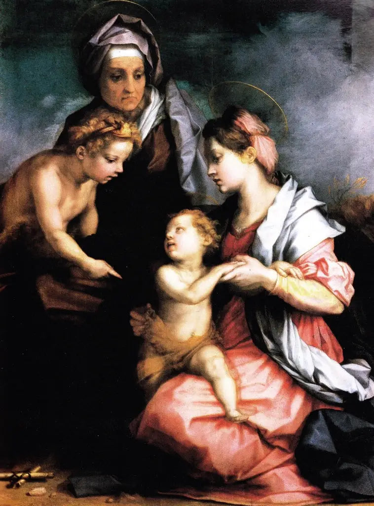 Die Jungfrau mit dem Kind, die heilige Elisabeth und der heilige Johannes - Andrea del Sarto