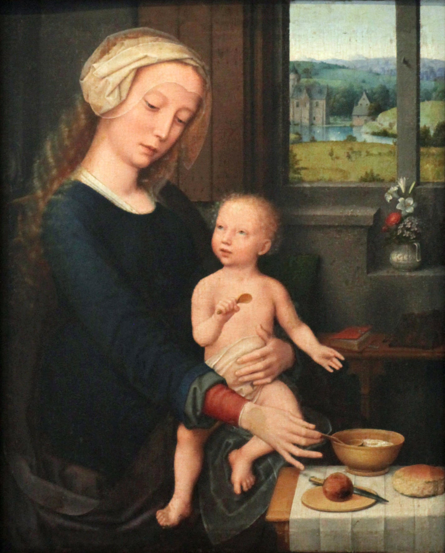 La Vierge à la soupe au lait - Gérard David image 1 copie peinte à la main à l’huile