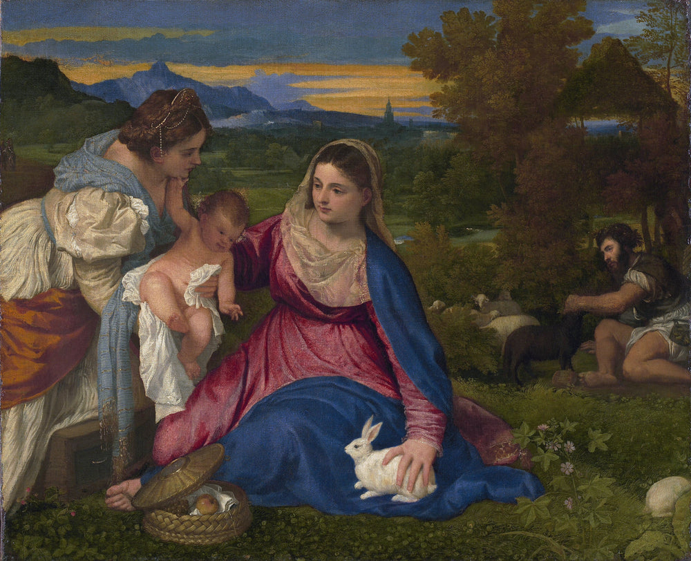 La Vierge au lapin - Titien image 1 copie de tableau peinte à la main