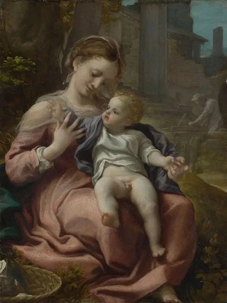 Die Jungfrau im Korb - Antonio da Correggio