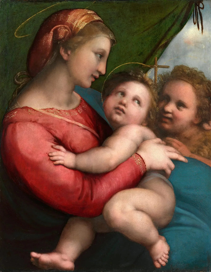Die Jungfrau mit dem Vorhang - Raphael Sanzio