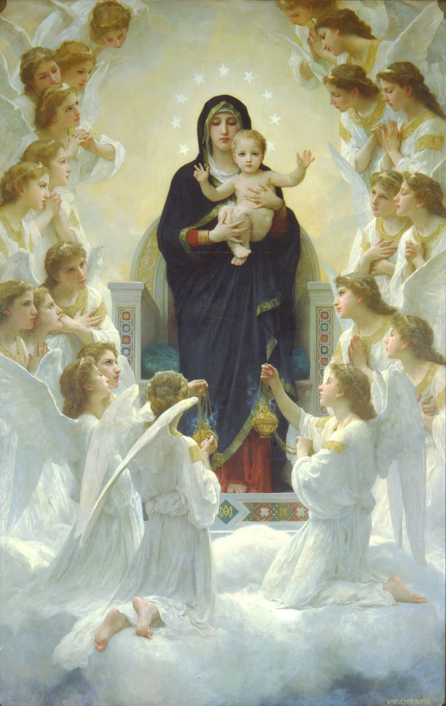 Die Jungfrau mit Engeln - Bouguereau