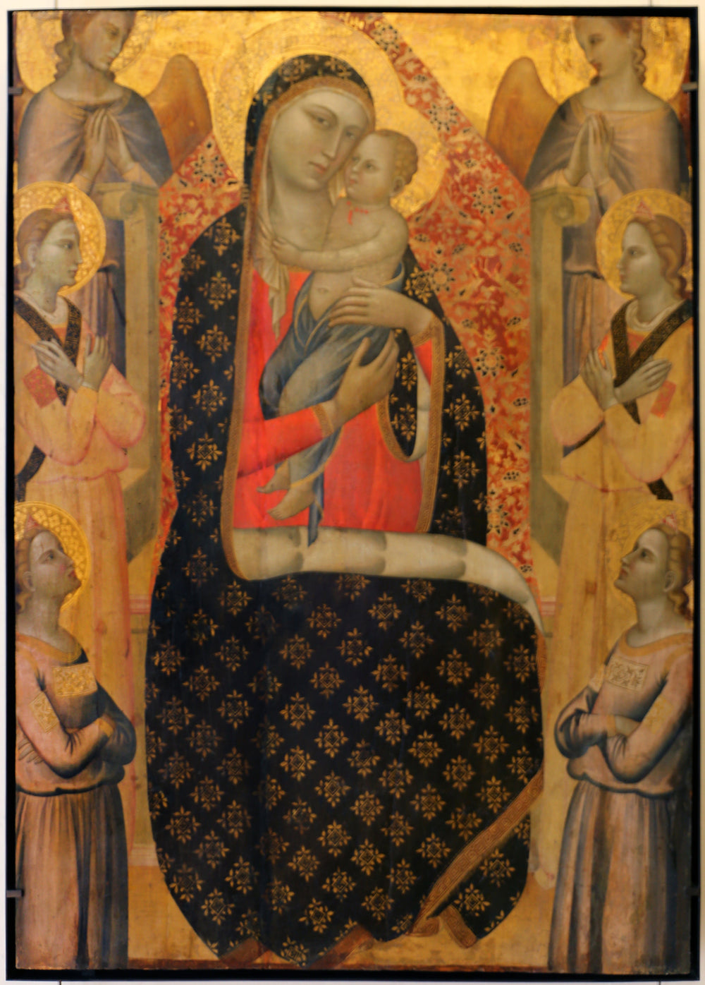 La Vierge de Majesté entourée de six anges - Francescuccio Ghissi image 1 copie peinte à la main à l’huile