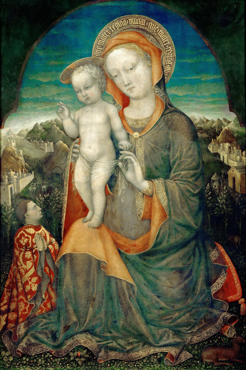 Die Demut-Madonna verehrt von einem Fürsten des Hauses d'Este - Iacopo Bellini