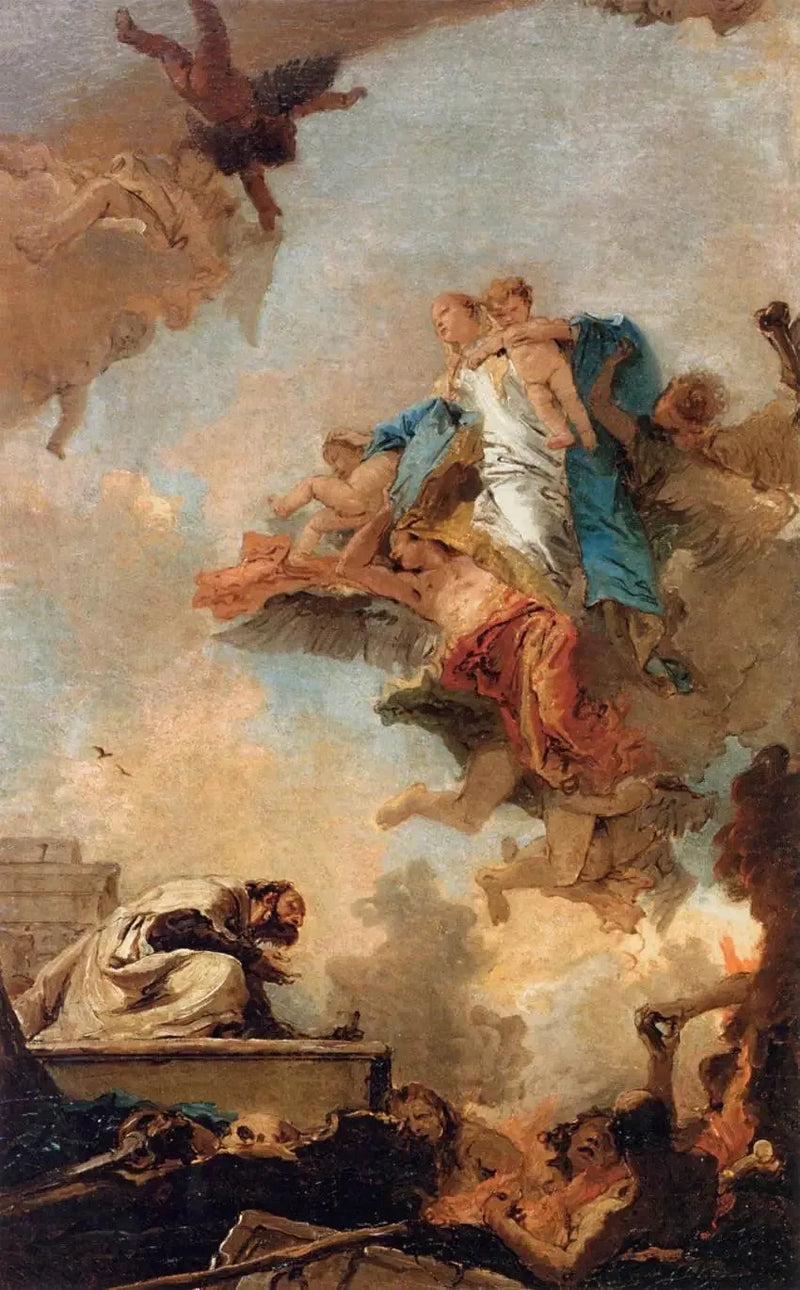 Die Jungfrau vom Karmel, die dem heiligen Simon Stock erscheint - Giovanni Battista Tiepolo